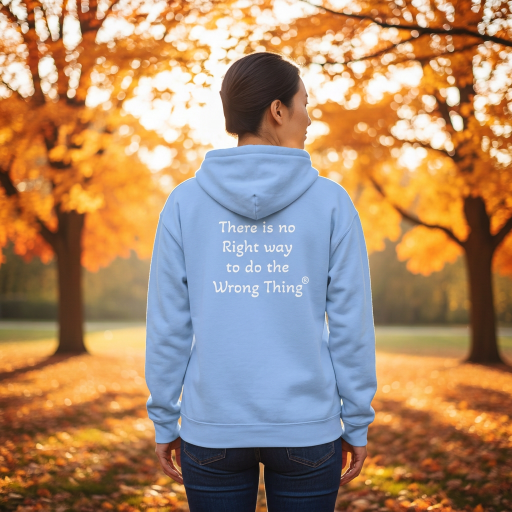 Carolina Blue white-letter zip hoodie fall model
