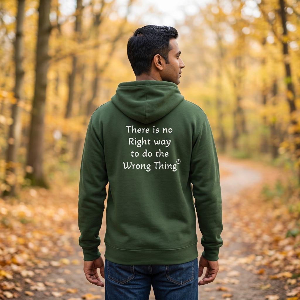 Forest Green white-letter zip hoodie fall model