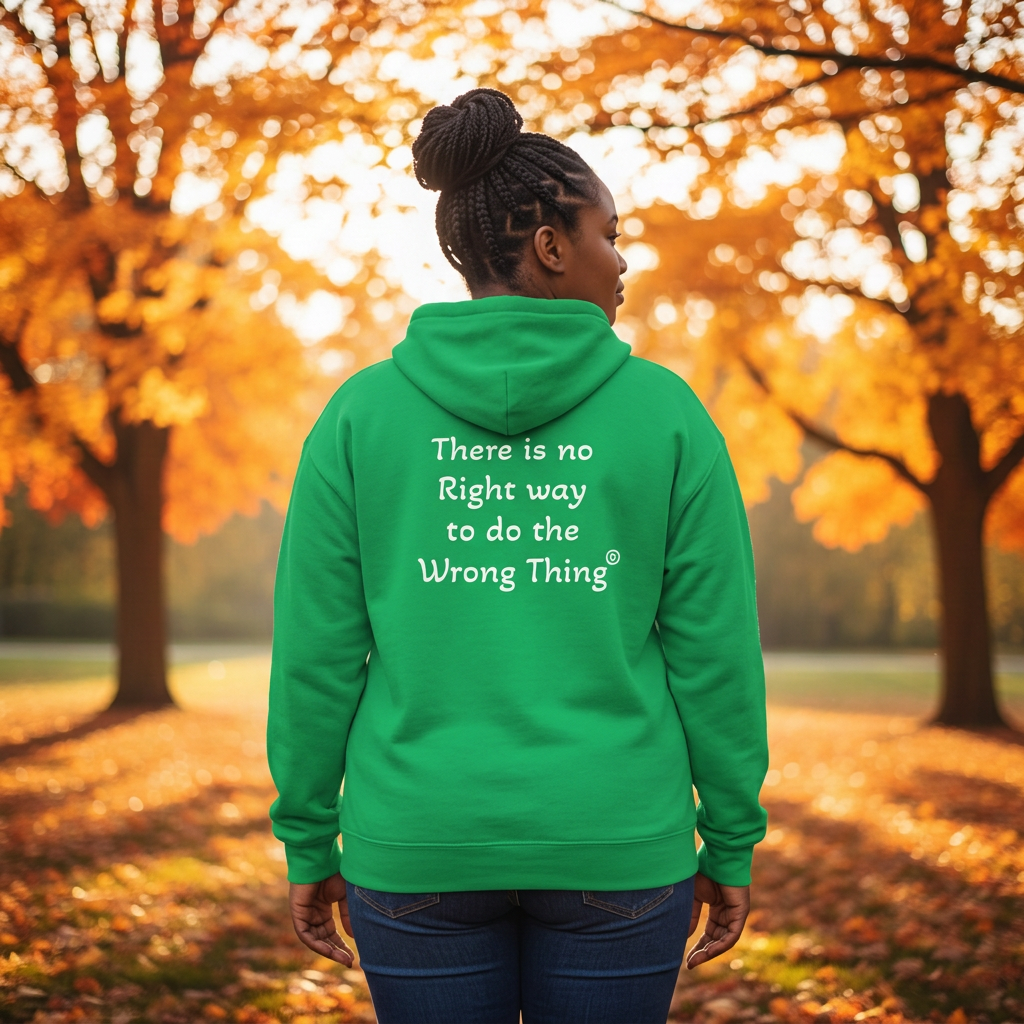 Irish Green white-letter zip hoodie fall model