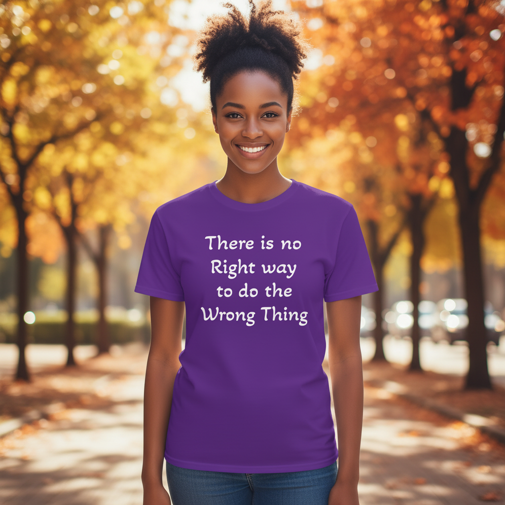 Purple heavyset dark-skinned Black woman urban