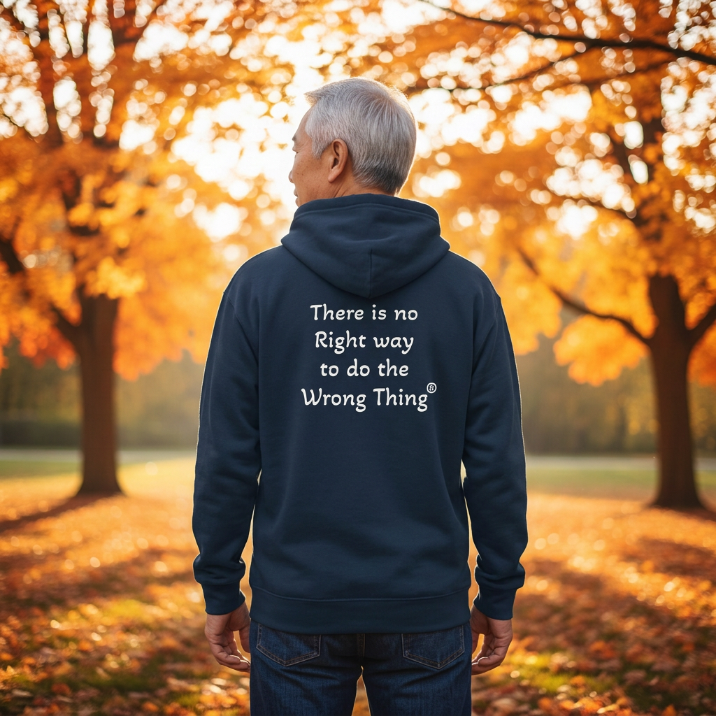 Navy white-letter zip hoodie fall model