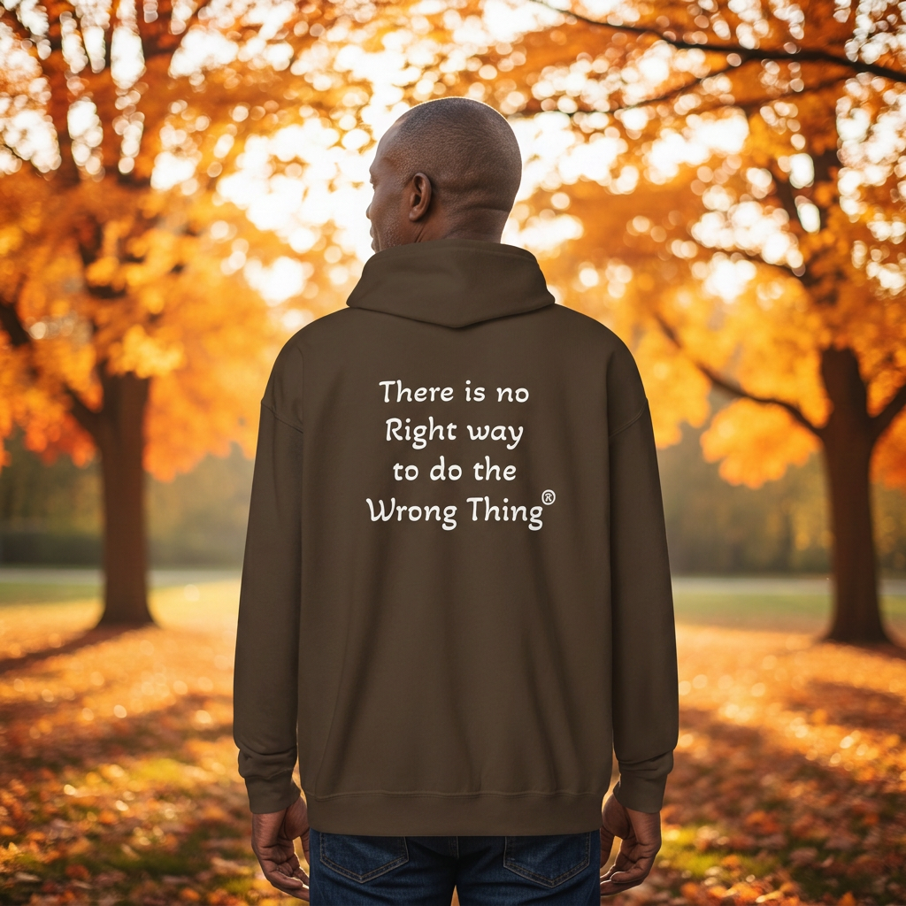 Dark Chocolate white-letter zip hoodie fall model