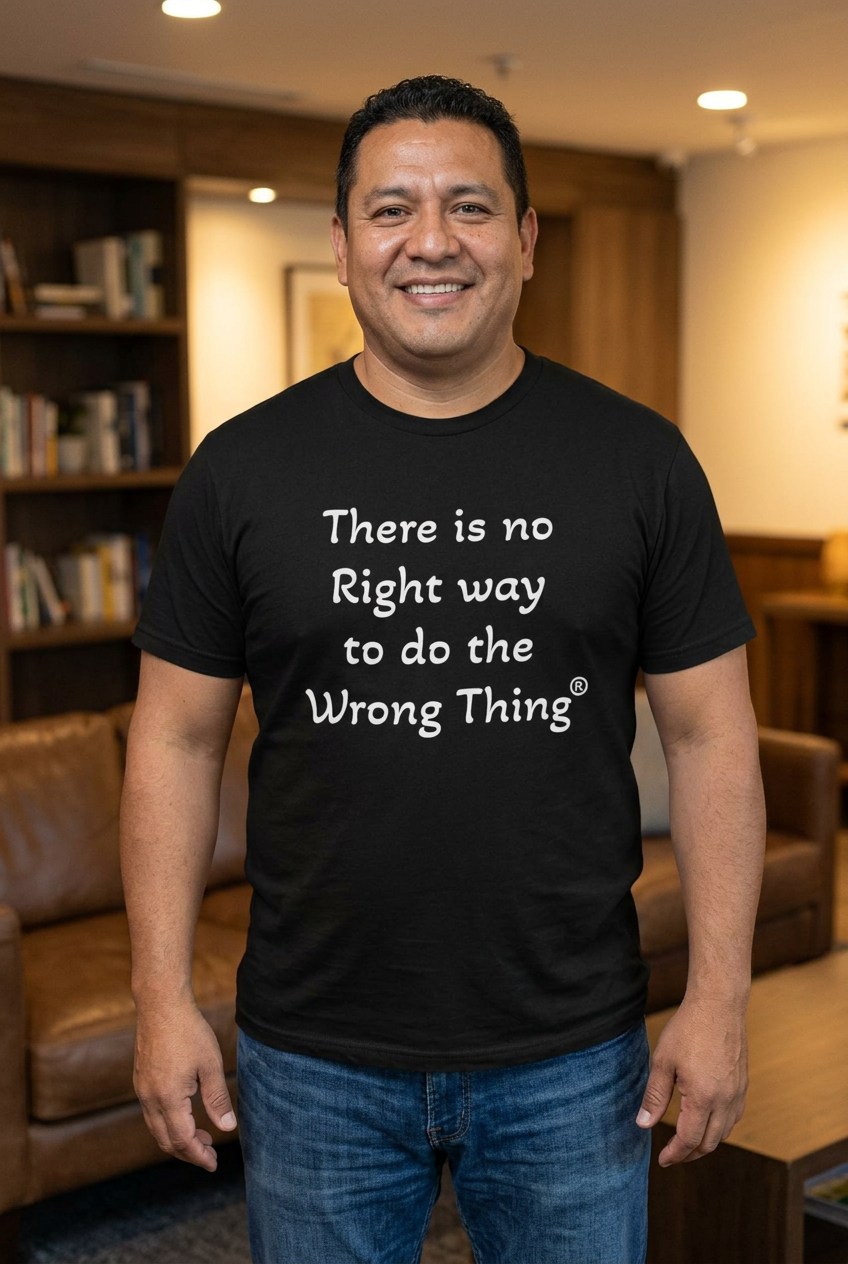 Man in Black tee indoors