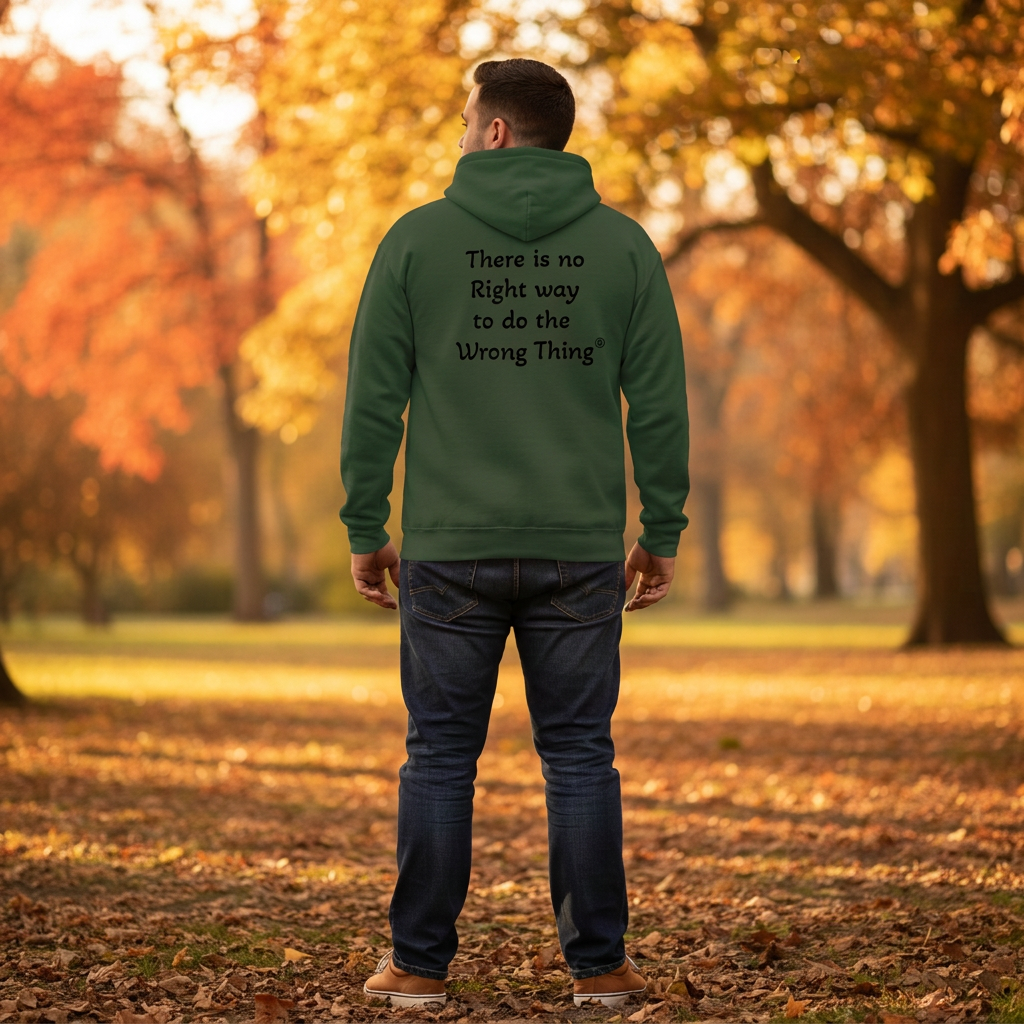 Man in Forest Green hoodie