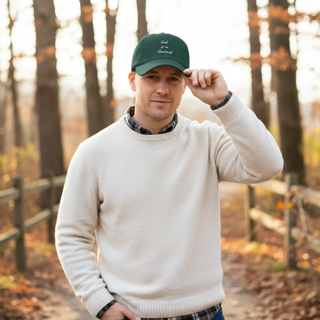 Spruce hat on a male model in fall