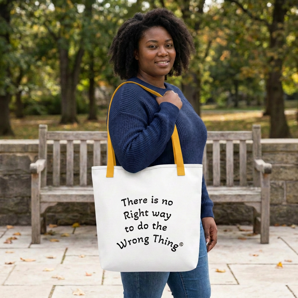 Tote bag with yellow straps