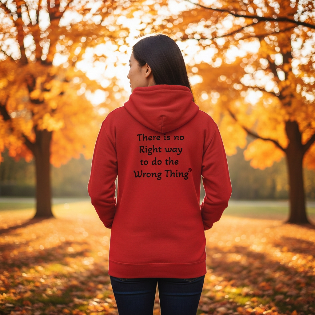 Woman in Red hoodie