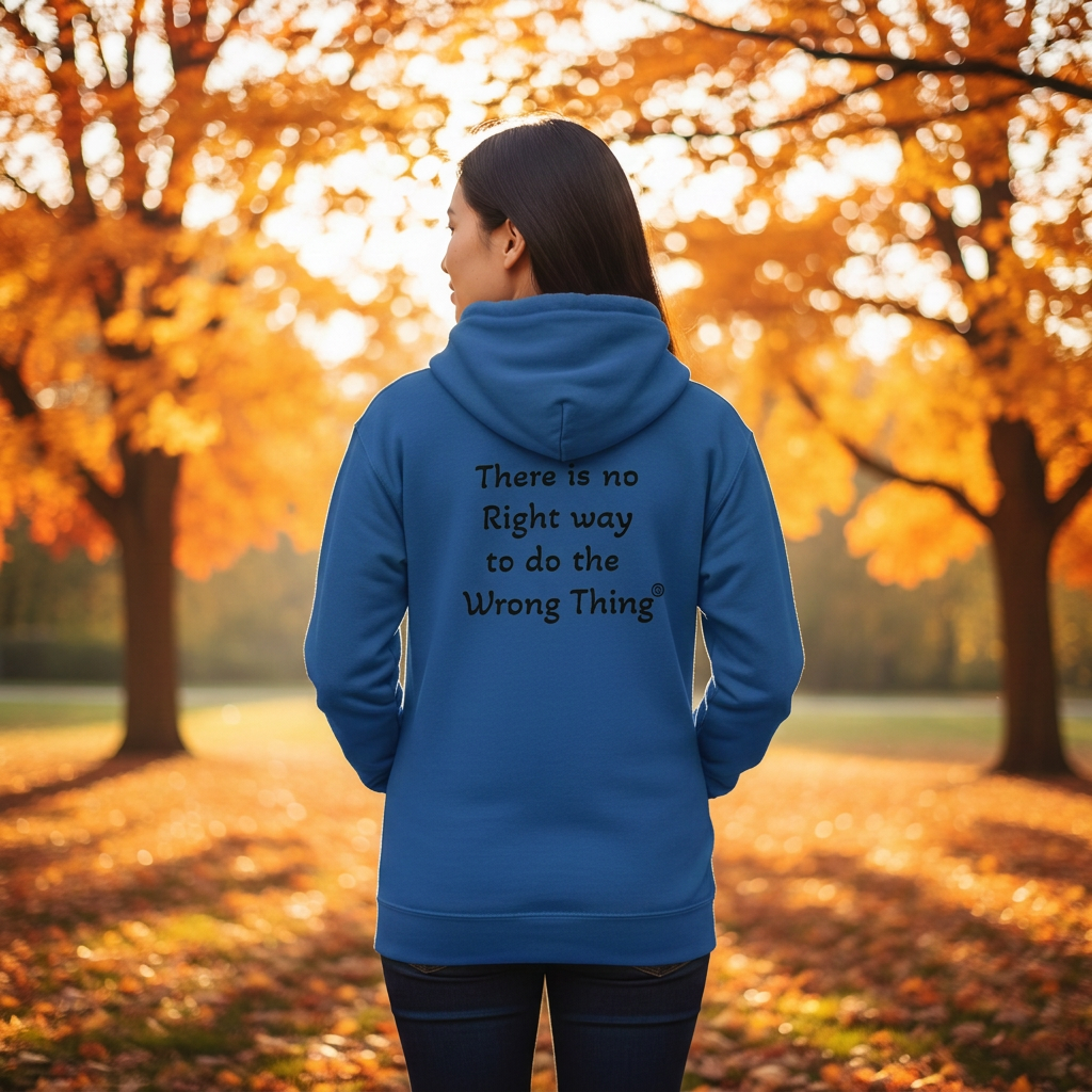 Woman in Royal hoodie